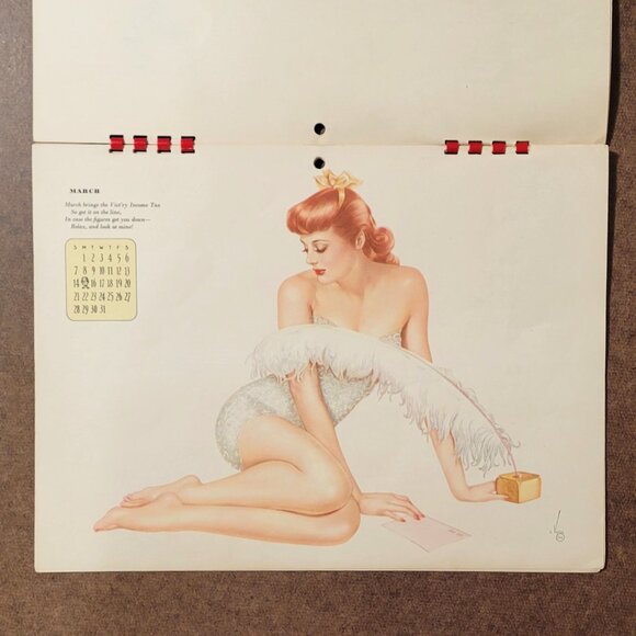 1942 Esquire Varga 12 Month Pin Up Girl Calendar - Picture 4 of 10